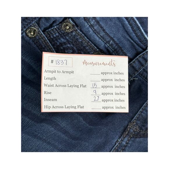 Seven Dark Blue Flare Bootcut Cotton Blend Low Rise Denim Jeans Pants Size 6 - Picture 9 of 9